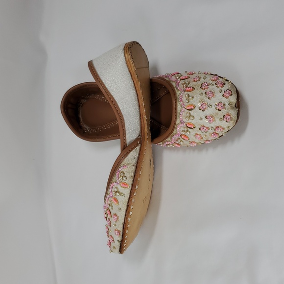 Women's Slip On Traditional Handmade Khussa Bridal Mojari Punjabi Jutti Ballet - Picture 16 of 16